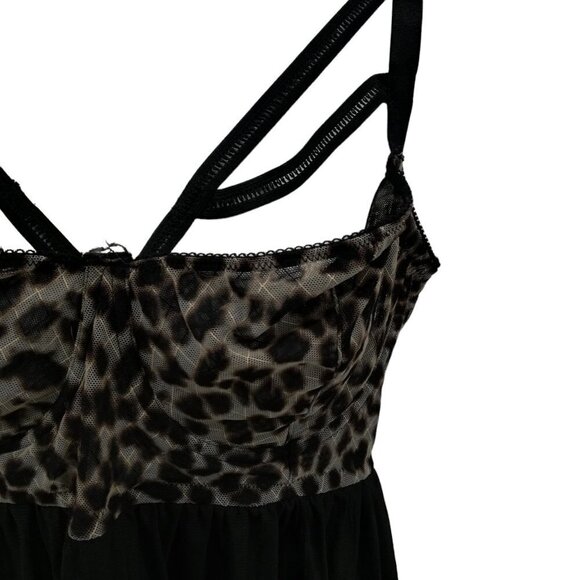 Torrid Leopard Print Underwire Sheer Nightie Negligee Size 2 Lingerie Strappy - Picture 5 of 16